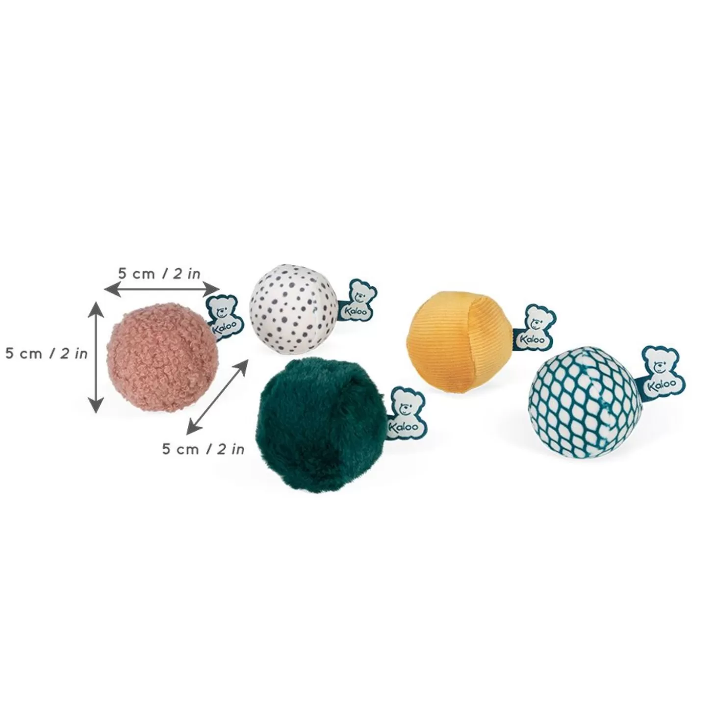 Kaloo Sensory Soft Balls Set For Baby (5 Pieces)